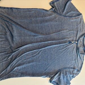 Lucky Brand Heathered Blue Henley Tee